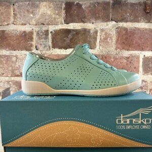 New DANSKO Orli Napa Aqua Leather Lace Up Sneaker Size 37 US 7